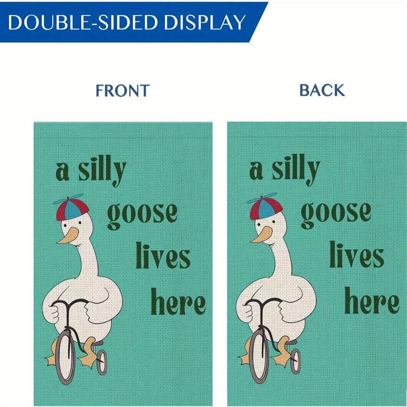 Silly Goose Garden Flag Double Sided 12x18 Inch Funny Outdoor Yard Decor - Image 4
