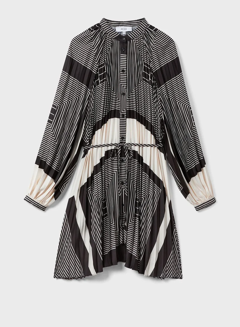REISS Geometric Print Dress