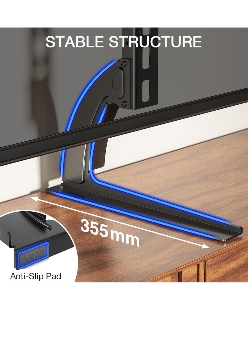 TIGER أرجل حامل التلفاز العالمية – قاعدة استبدال للطاولة للتلفزيونات من 20-65 بوصة LCD/LED/OLED/Plasma، تدعم حتى 40 كجم، أقصى VESA 800x500 مم، متوافقة مع الشاشات المسطحة والمنحنية - Image 3
