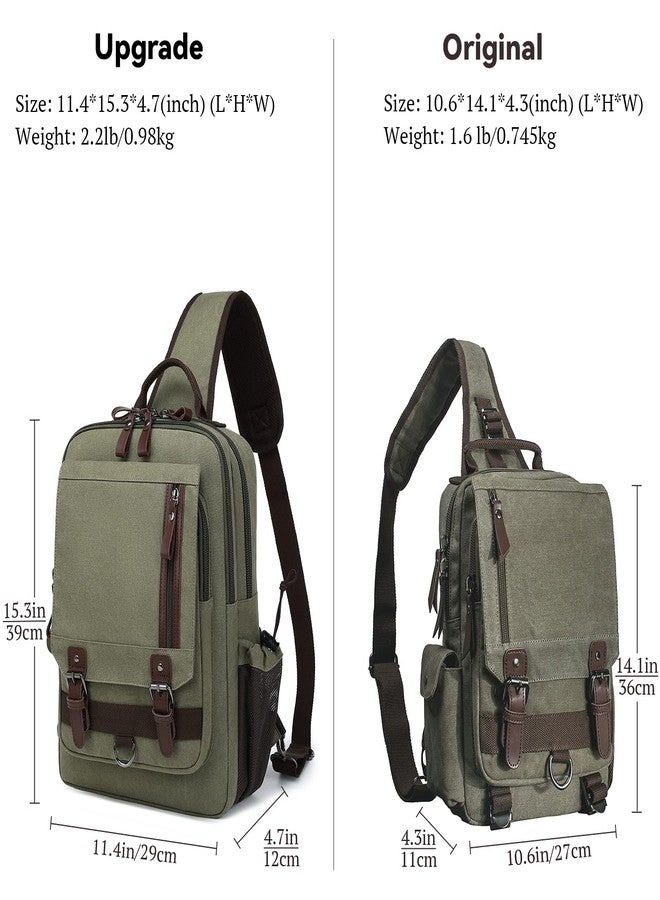 mygreen Sling Bags Chest Shoulder Backpacks, 15.6-Inch Backpack Crossbody Messenger Bag Travel Outdoor Men Army Green, XL - Image 2