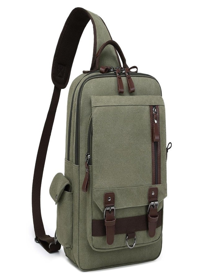 mygreen Sling Bags Chest Shoulder Backpacks, 15.6-Inch Backpack Crossbody Messenger Bag Travel Outdoor Men Army Green, XL - Image 1