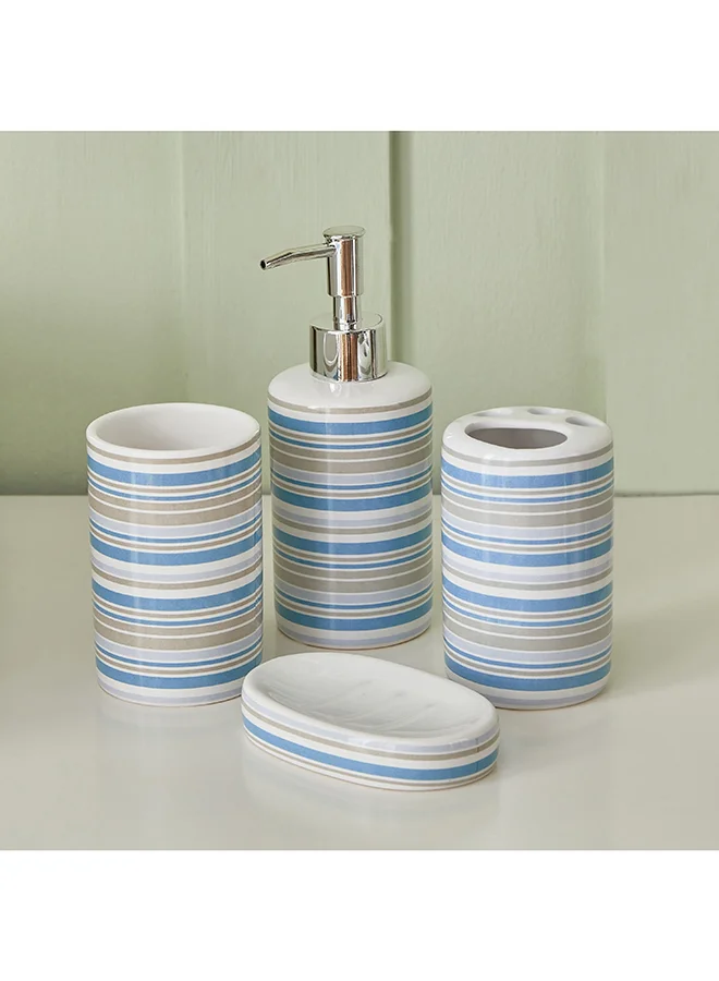 Home Box Amara 4-Piece Ceramic Bathroom Accessory Set 7 x 20 x 22 cm