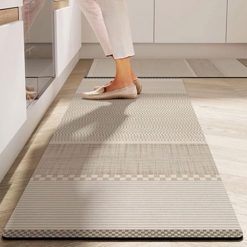 PRAHANT Premium Memory Foam Kitchen Rugs Set of 2 | Non-Slip Standing Desk & Sink Floor Mats | Anti-Fatigue Comfort Runner for Kitchen, Office, Laundry (55x18 & 23x18 Inch) (A-3) - Image 1
