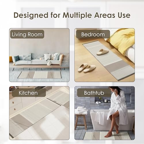 PRAHANT Premium Memory Foam Kitchen Rugs Set of 2 | Non-Slip Standing Desk & Sink Floor Mats | Anti-Fatigue Comfort Runner for Kitchen, Office, Laundry (55x18 & 23x18 Inch) (A-3) - Image 4