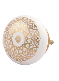 Indian-Shelf IndianShelf 4 Packs Gold Floral Ceramic Luxurious Drawer Knobs for Kitchen Cabinet Hardware Door Pulls Decorative Dresser ArtisanMade  - Image 1