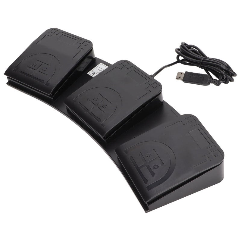 بي سي سينسور مفتاح قدم USB بثلاثة أزرار قابل للبرمجة حسب الطلب للكمبيوتر - دواسة قدم ميكانيكية عالية الحساسية للألعاب والنسخ والوسائط المتعددة - Image 1