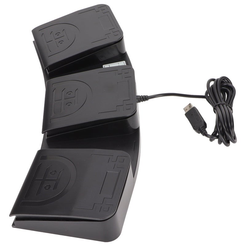 بي سي سينسور مفتاح قدم USB بثلاثة أزرار قابل للبرمجة حسب الطلب للكمبيوتر - دواسة قدم ميكانيكية عالية الحساسية للألعاب والنسخ والوسائط المتعددة - Image 3