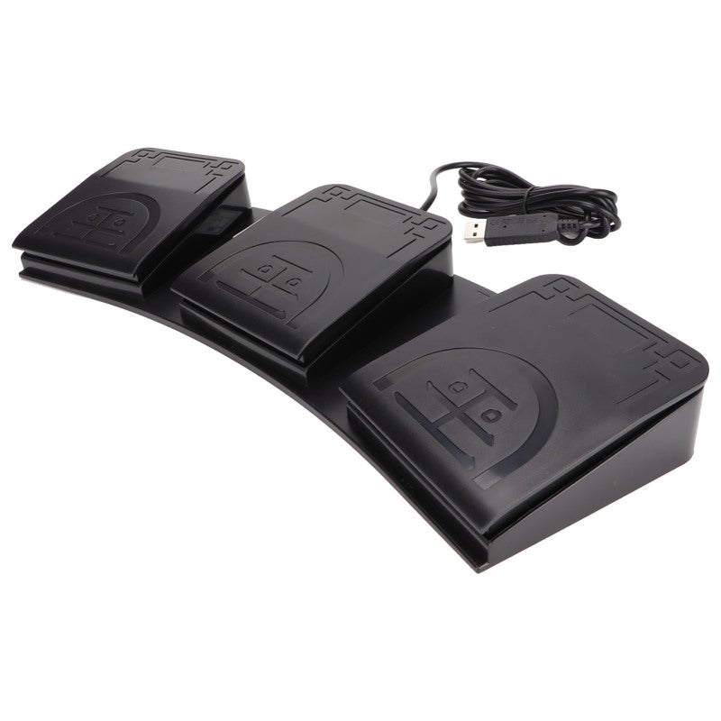 بي سي سينسور مفتاح قدم USB بثلاثة أزرار قابل للبرمجة حسب الطلب للكمبيوتر - دواسة قدم ميكانيكية عالية الحساسية للألعاب والنسخ والوسائط المتعددة - Image 2