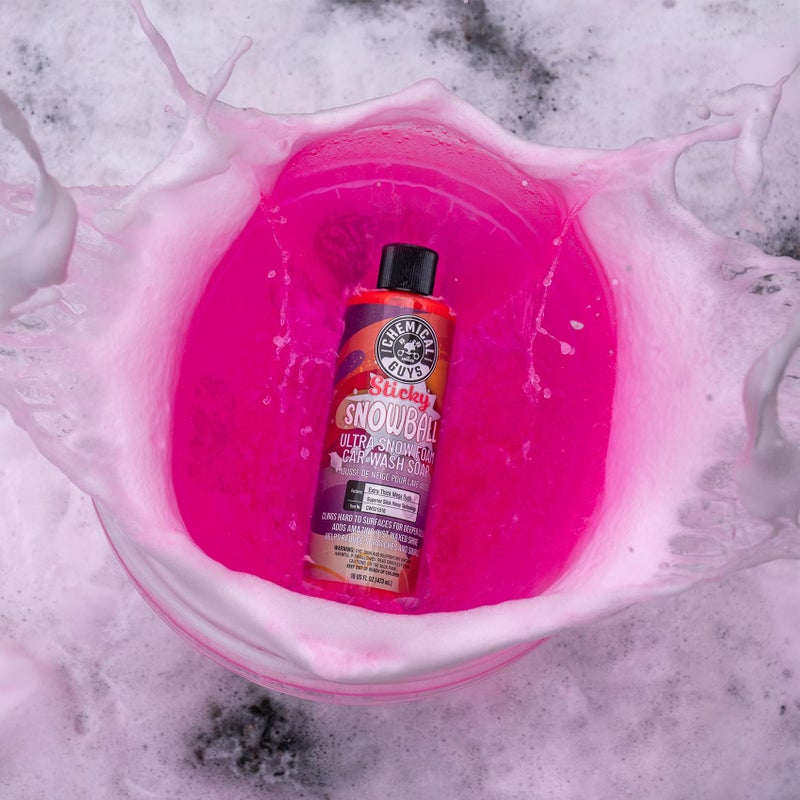 Chemical Guys صابون غسيل السيارات فوم الثلج الفائق من كيميكل غايز CWS21516 (يعمل مع مسدسات الفوم، أو غسالات الفوم أو الغسيل بالدلو) آمن للسيارات، والشاحنات، والدراجات النارية، والمركبات الترفيهية والمزيد 16 أونصة سائلة، برائحة الكرز - Image 3