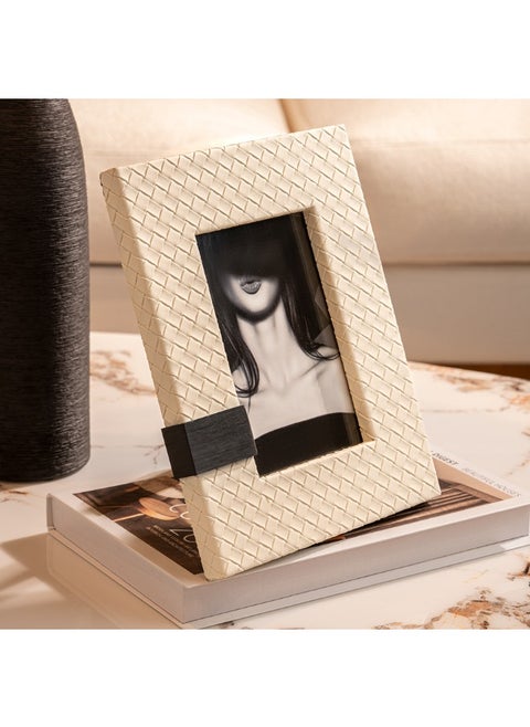 MAAC Home Modern White Textile Textured Large Photo Frame   Sleek Unique Design Photo Potrait Frame with Distressed Finish for Elegant Look, Ideal for Home Decor, Home Gallery or Family Portraits
