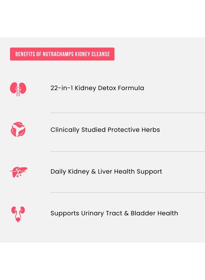 NutraChamps NutraChamps Kidney Cleanse Detox, 22-in-1 Kidney Health Supplement, Extra Strength 50:1 Cranberry Extract with Bioperine for Increased Absorption - Image 5