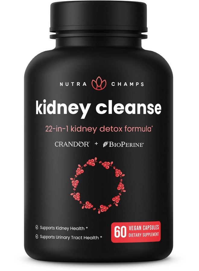 NutraChamps NutraChamps Kidney Cleanse Detox, 22-in-1 Kidney Health Supplement, Extra Strength 50:1 Cranberry Extract with Bioperine for Increased Absorption - Image 1