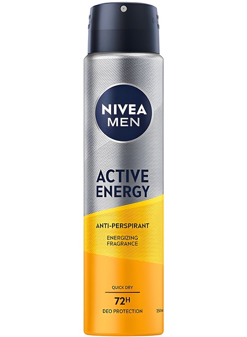 NIVEA MEN مزيل العرق النشيط للطاقة برائحة منعشة حماية مزدوجة 72 ساعة حماية من الروائح 150 مل - Image 1
