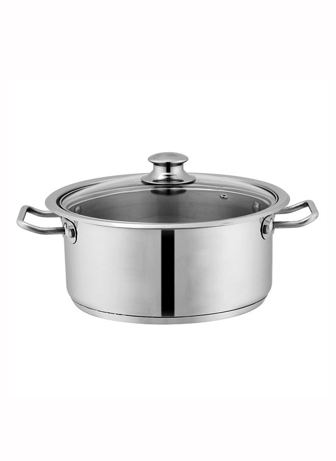SONEX SONEX Mega Super Pot,32 cm (14 Ltr) Stainless Steel Cooking Pot/Casserole – Durable Handles, Glass Lid, Sandwich Bottom for Even Heating, Sleek Modern Design for Efficient and Stylish Cooking  - Image 1