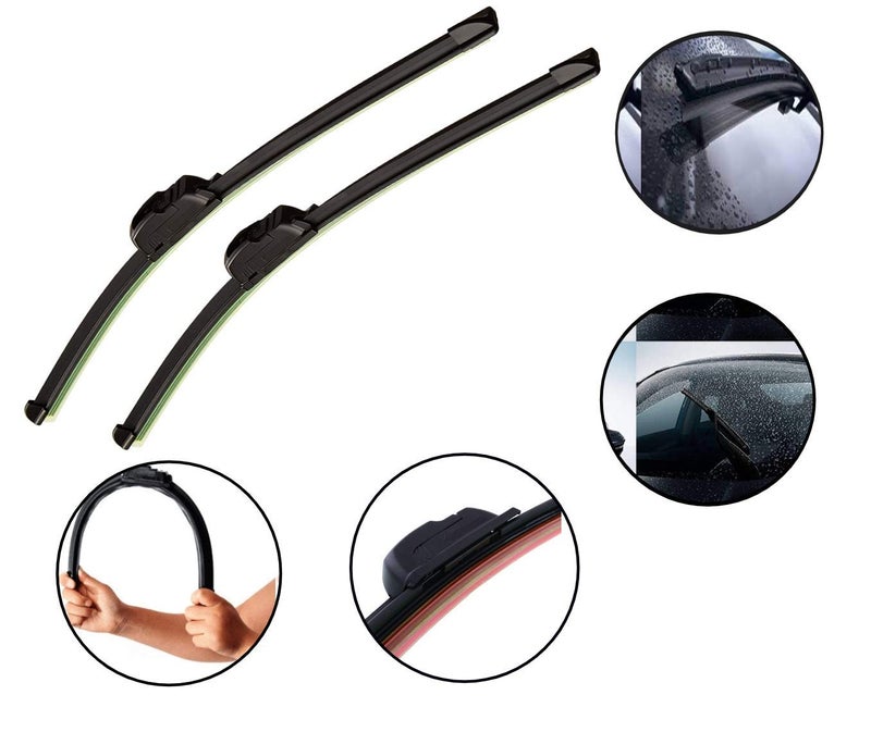 Auto Hub Frameless Car Wiper Blades Compatible with City - Set of 2,(D-22,P-14) - Image 2