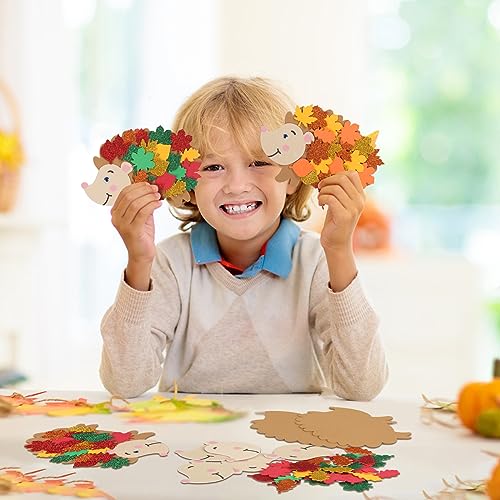 Fennoral 12 Pack Hedgehog Crafts for Kids Make You Hedgehog Foam Stickers DIY Autumn Art and Craft for Boys Girls Party Supply Art Activities Birthday Gifts Fall Thanksgiving Decoration - Image 2