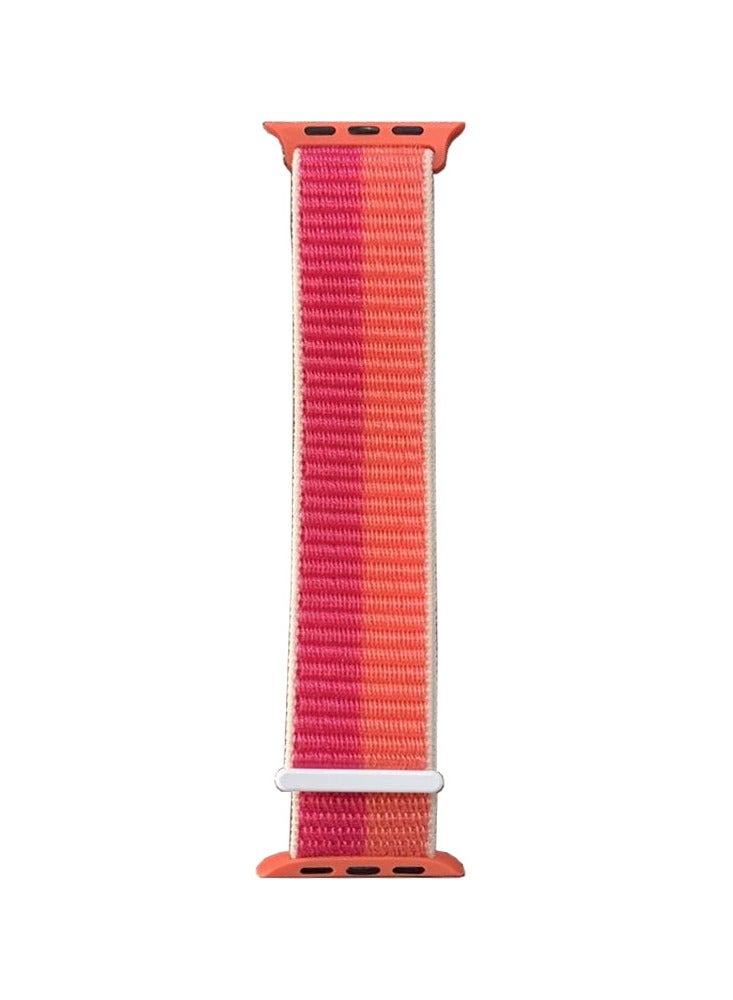 Nylon Sport Loop Band Compatible for Apple Watch 42mm (Series 10) 38mm 40mm 41mm Orange/Red