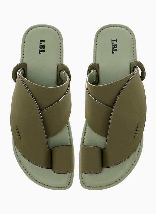 LBL by Shoexpress Men Textured Slip-On Arabic Sandals with Toe Loop Ramadan Collection  - Image 1
