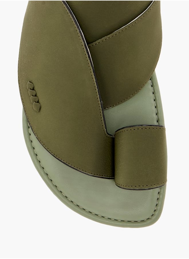 LBL by Shoexpress Men Textured Slip-On Arabic Sandals with Toe Loop Ramadan Collection  - Image 3