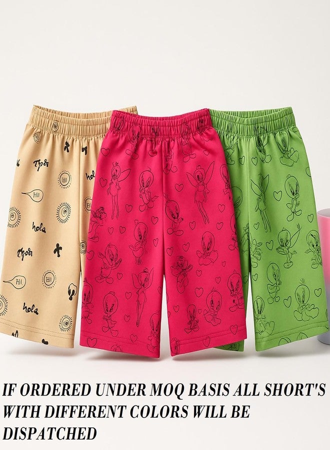 Cortica Kids' Cotton Shorts Combo Pack - Stylish & Comfortable Shorts for Boys, Girls & Kids (Pack of 1 Random Colors & Prints) Multicolour - Image 2