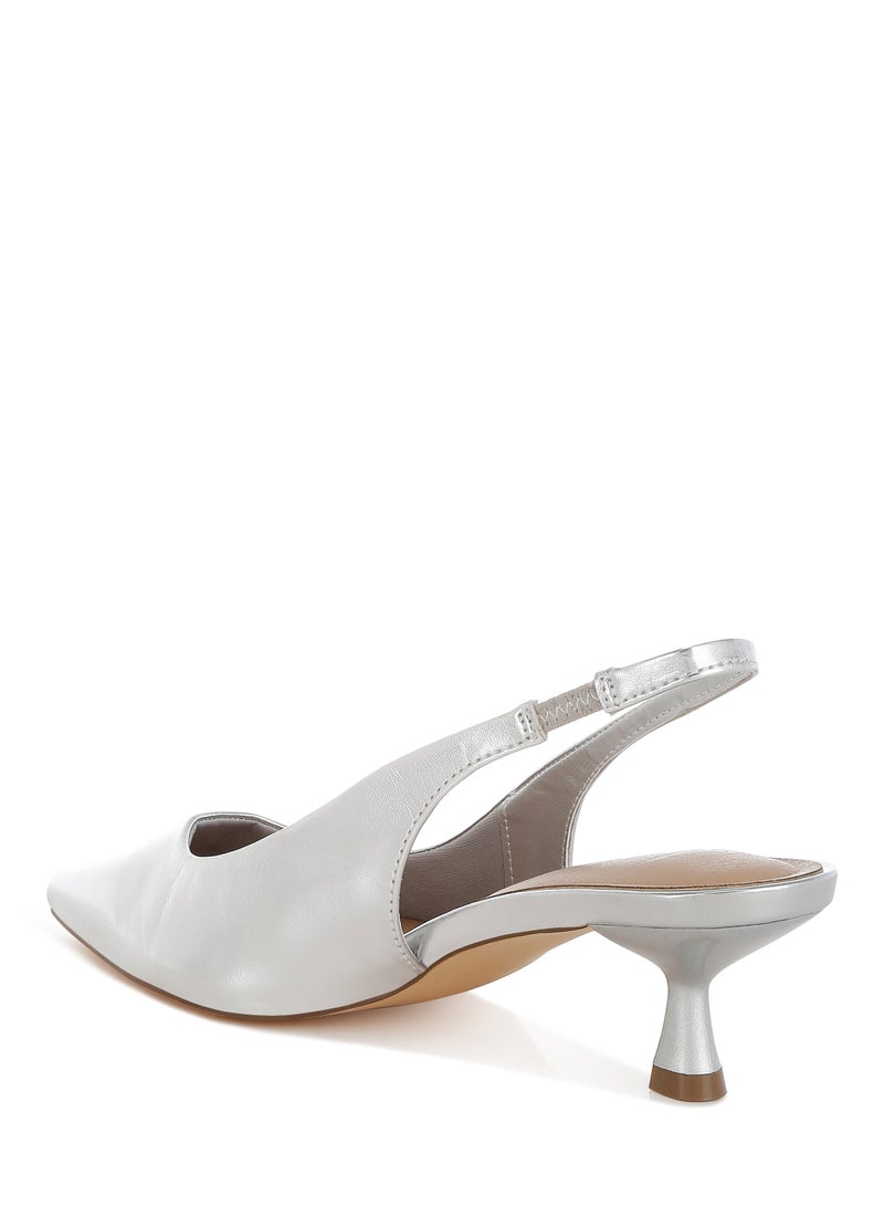 London Rag Kitten Heel Metallic Slingback Sandals  - Image 3