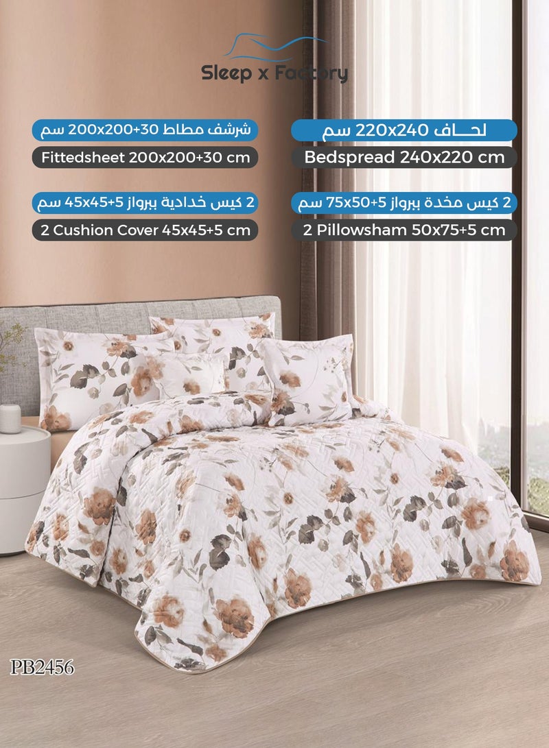 Sleep x Factory 6-Piece Double Compressed Comforter Set – Soft Microfiber Fabric – Elegant Design