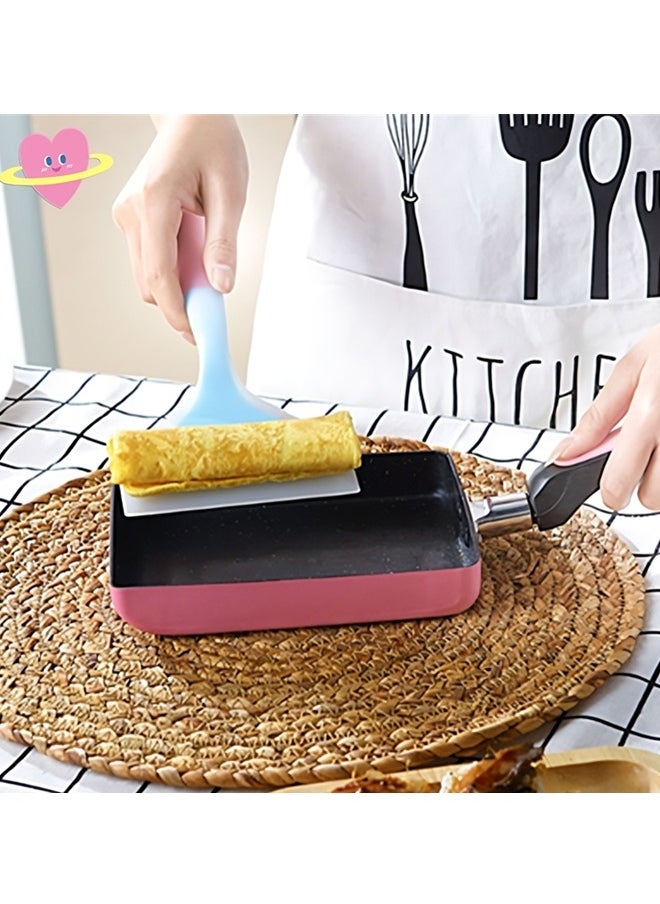 Beauenty - Japanese Omelette Pan/egg Pan,Non-stick Coating,rectangle Frying Pan Mini Frying Pan,Square Pan for Egg,Fish,Meat(Pink) - Image 1