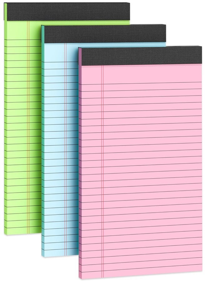 Vishoitty Legal Pads 8.5 x 11 Colored Note Pads, 3 Pack Writing Pads 8.5 x 11 In, Pink Legal Pad 8.5 x 11, Premium Paper Tablets 8-1/2 x 11 Lined Paper, 30 Sheets/ Pad, Wide Ruled Notepad with Sturdy Backboard - Image 1