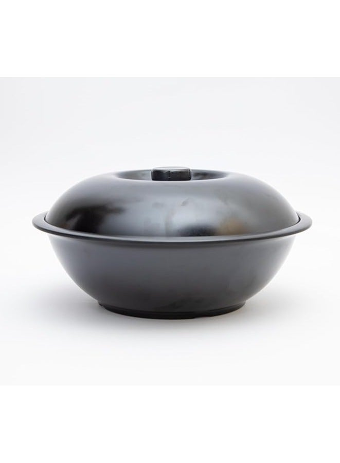 Melamine Matte Black Soup Bowl with Lid for Soup, Salads, Fruits | Durable & Shatterproof & Dishwasher Safe Multiple Sizes | Serving Bowl | Soup Pad - Image 1