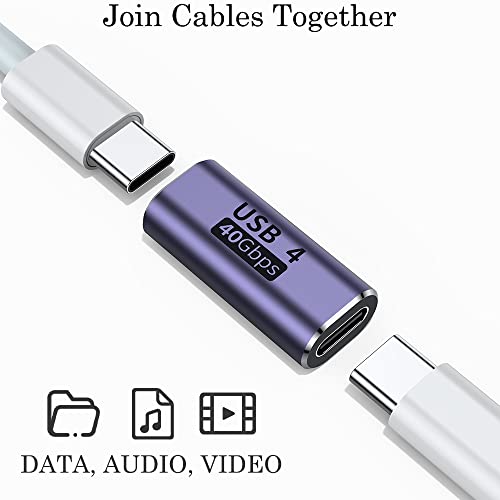 AuviPal USB C Coupler (2 Pack), USB Type C Female to Female Adapter Extender Compatible with Thunderbolt 4/3 Support up to 40Gbps Data Transfer, 100W Power Delivery and 8K@60Hz Video Pass Through - Image 2