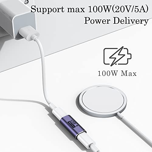 AuviPal USB C Coupler (2 Pack), USB Type C Female to Female Adapter Extender Compatible with Thunderbolt 4/3 Support up to 40Gbps Data Transfer, 100W Power Delivery and 8K@60Hz Video Pass Through - Image 3