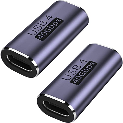 AuviPal USB C Coupler (2 Pack), USB Type C Female to Female Adapter Extender Compatible with Thunderbolt 4/3 Support up to 40Gbps Data Transfer, 100W Power Delivery and 8K@60Hz Video Pass Through - Image 1