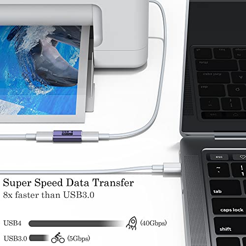 AuviPal USB C Coupler (2 Pack), USB Type C Female to Female Adapter Extender Compatible with Thunderbolt 4/3 Support up to 40Gbps Data Transfer, 100W Power Delivery and 8K@60Hz Video Pass Through - Image 4