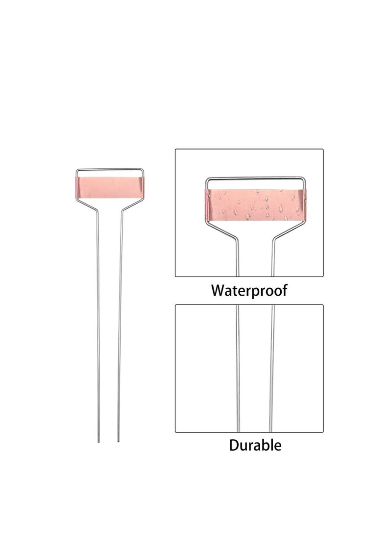 KASTWAVE Metal Plant Label Stakes Copper Metal Plant Tags High Copper Plate Metal Plant Labels Copper Plant Tags with 1 Maker Pen for Flowers Vegetables Seedlings Seed Gardening Markers (20 PCS 10 Inch) - Image 3