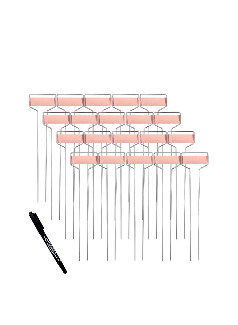 KASTWAVE Metal Plant Label Stakes Copper Metal Plant Tags High Copper Plate Metal Plant Labels Copper Plant Tags with 1 Maker Pen for Flowers Vegetables Seedlings Seed Gardening Markers (20 PCS 10 Inch) - Image 1