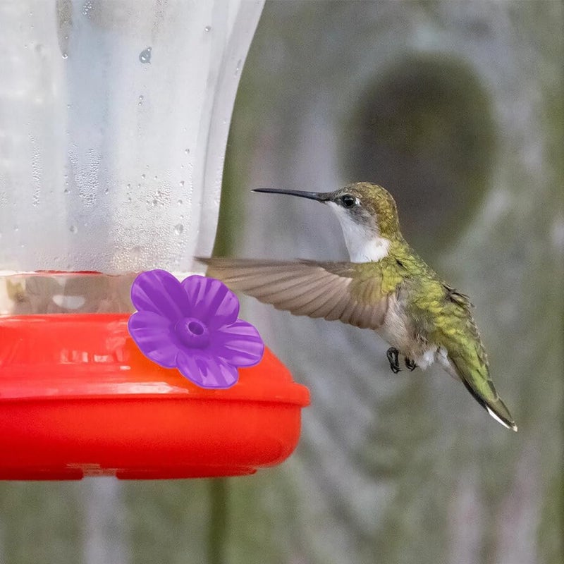 QIHOMPIB Hummingbird Feeder Parts, 16 PCS Hummingbird Feeder Replacement Flowers Purple, Bee Guards for Hummingbird Feeders Perky Pet Hummingbird Feeder Parts Glass Plastic Hummingbird Feeder Base Replacement - Image 5
