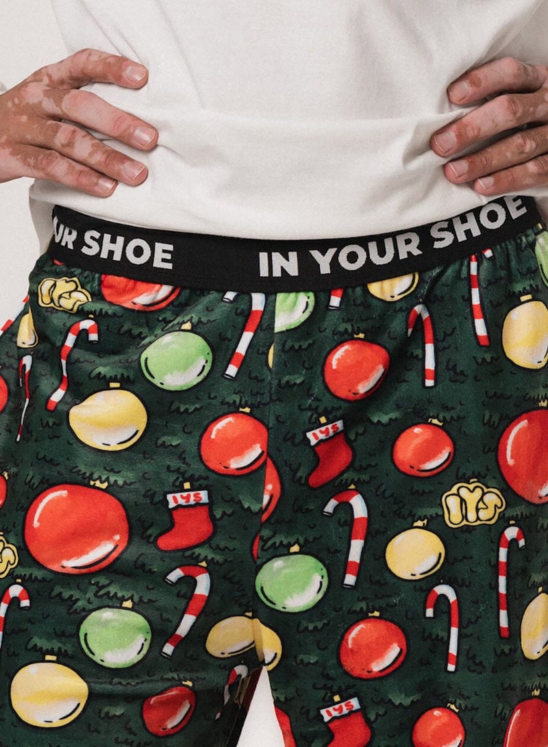 In Your Shoe Xmas Ornaments Fluffy Pyjama Pants - Image 1