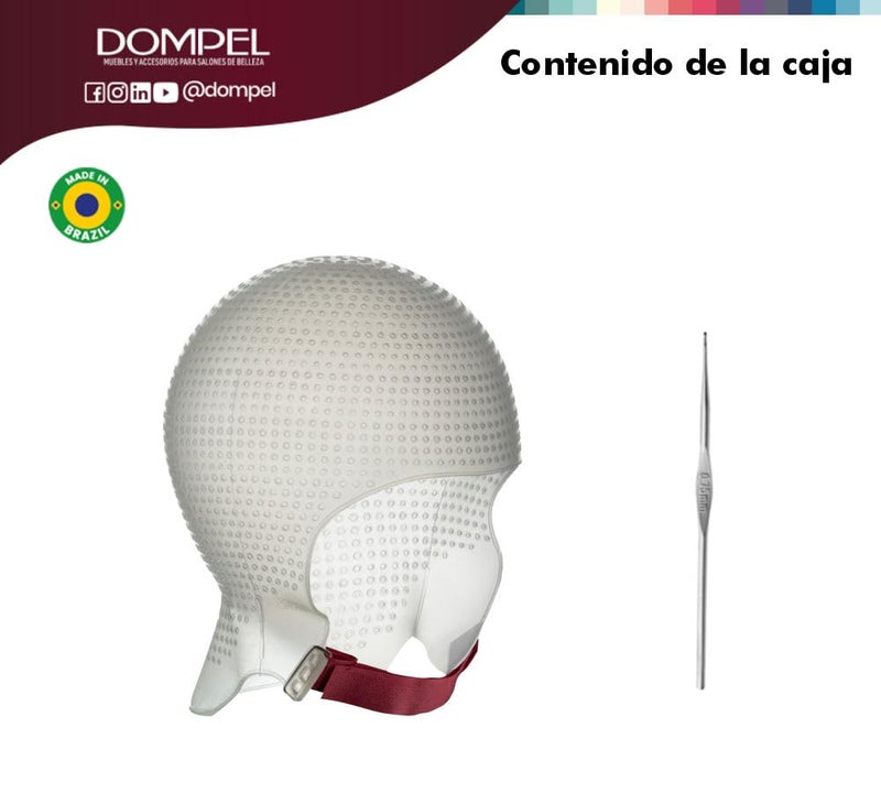 DOMPEL Sparta 2.4K Silicone Highlight Hair Cap, White | Perfect Highlights | 2,400 Strategically Positioned Holes | Curved Design for a Perfect Fit | Reusable - Image 4