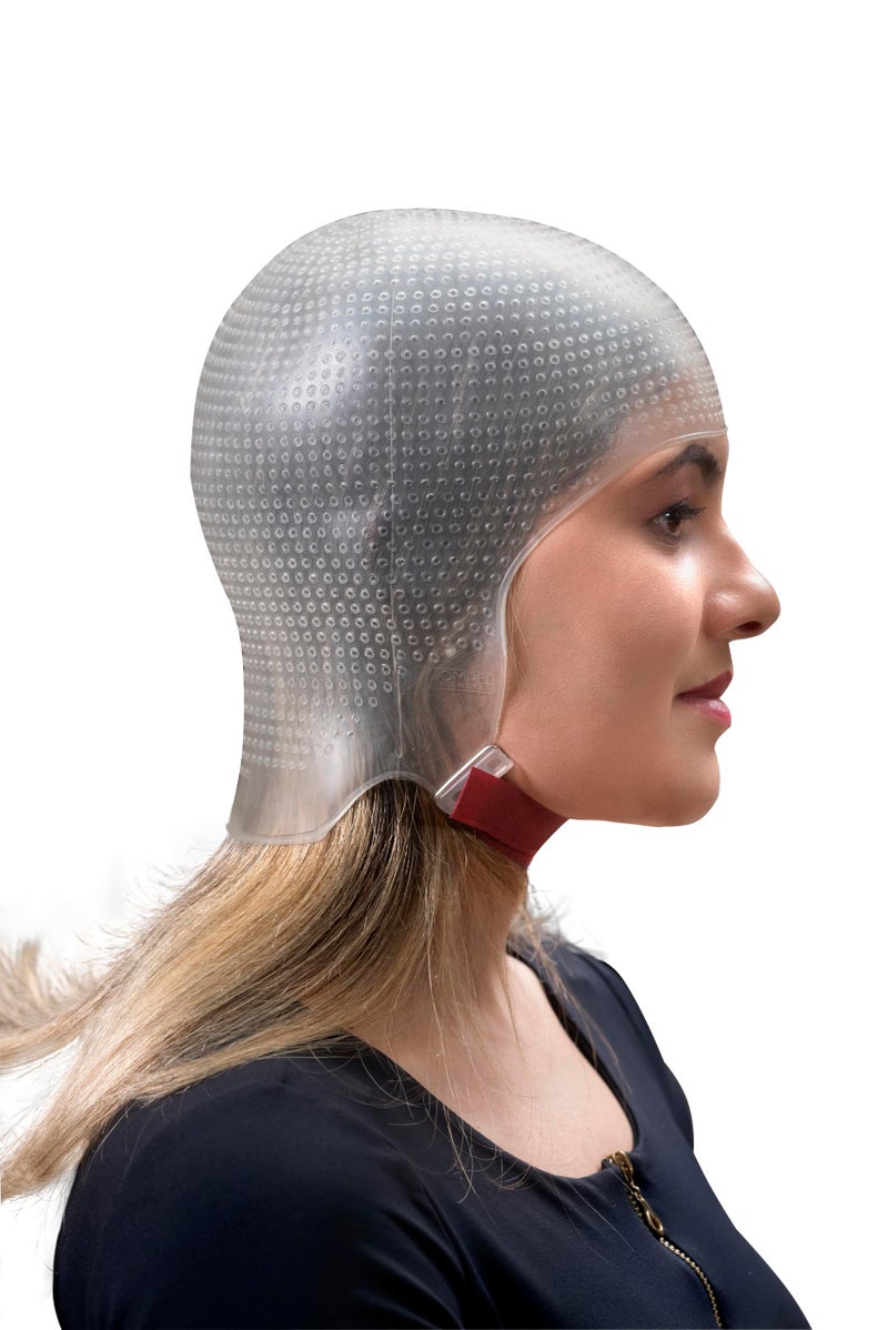 DOMPEL Sparta 2.4K Silicone Highlight Hair Cap, White | Perfect Highlights | 2,400 Strategically Positioned Holes | Curved Design for a Perfect Fit | Reusable - Image 5