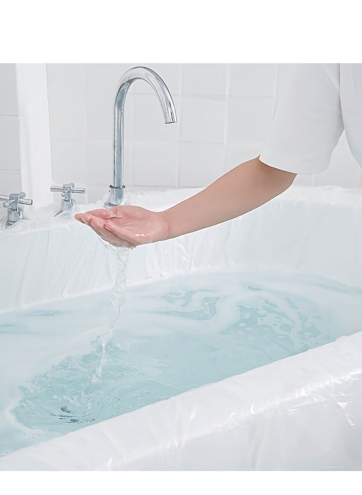 1Pc Portable Disposable Bathtub Cover - Spa-Quality Plastic Bath Liner For Travel  Home Use  - Image 4