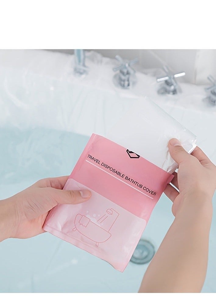 1Pc Portable Disposable Bathtub Cover - Spa-Quality Plastic Bath Liner For Travel  Home Use  - Image 1