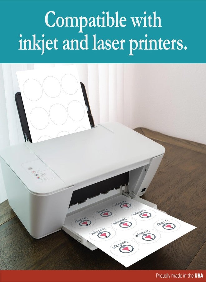 Premium Label Supply White Sticker Round Labels – 2.5" Circle – Laser/Inkjet Compatible – (9 per Sheet), 100 Sheets – 900 Total Adhesive Labels - Image 5