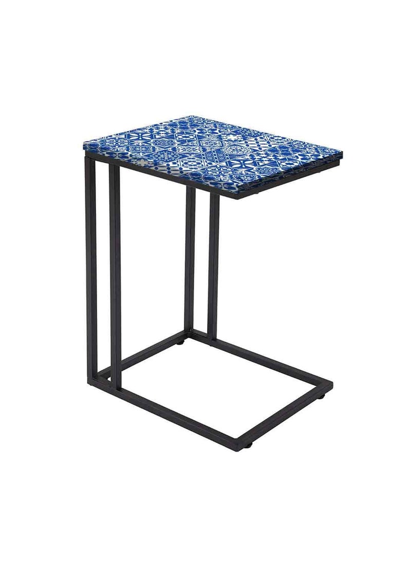 Nutcase Nutcase Design C Shaped Side Table for Laptop Work on Sofa CouchStudy Breakfast Snack Serving End Tables for Living Room Bedroom Tiles of Seville  - Image 1
