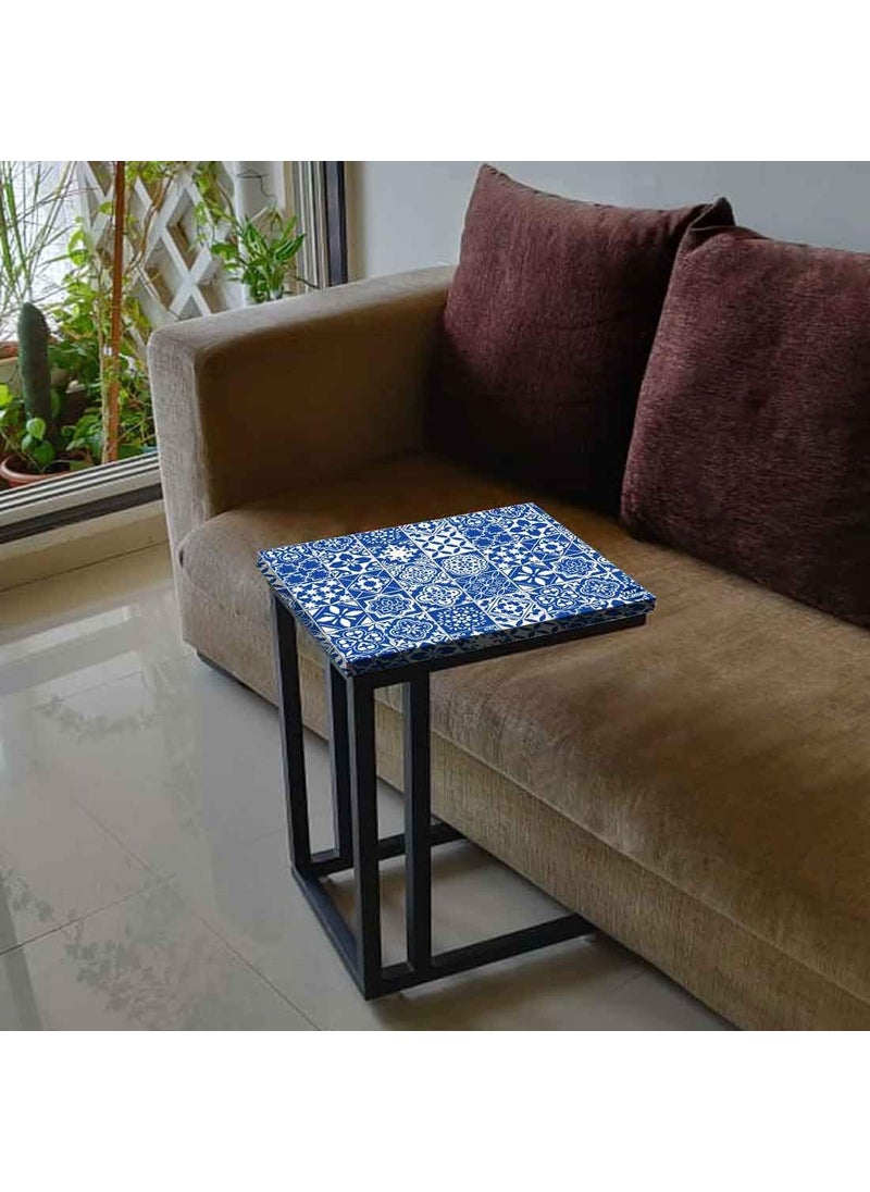 Nutcase Nutcase Design C Shaped Side Table for Laptop Work on Sofa CouchStudy Breakfast Snack Serving End Tables for Living Room Bedroom Tiles of Seville  - Image 5