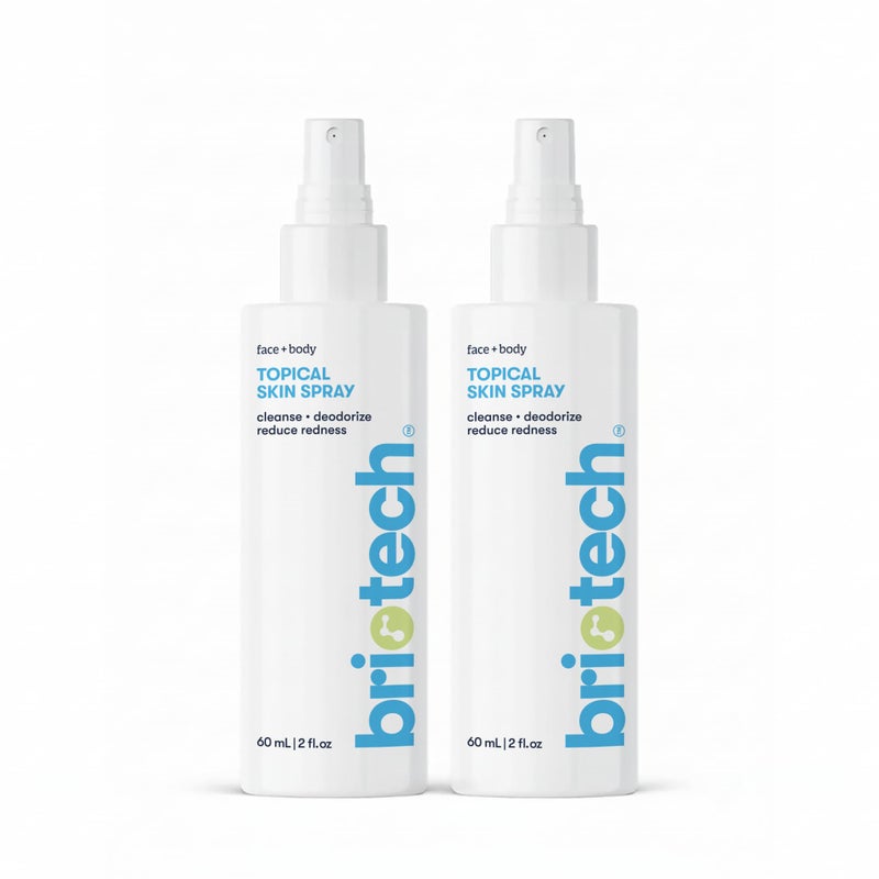 BRIOTECH Topical Skin Spray, Hypochlorous Acid Spray for Sensitive Skin, HOCl Facial Mist, Full Body Support Against Irritation, Calm Redness, Soothe Foot & Scalp, 2 oz Travel Size (2 Pack) - Image 1