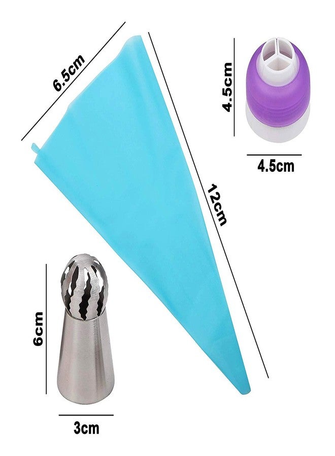 bilAnca ® Cake Decorator Russian Piping Frosting Tips Coupler Reusable Silicone Washable Icing Bag with 7 Stainless Steel Nozzles - Image 2