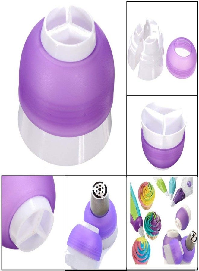 bilAnca ® Cake Decorator Russian Piping Frosting Tips Coupler Reusable Silicone Washable Icing Bag with 7 Stainless Steel Nozzles - Image 5