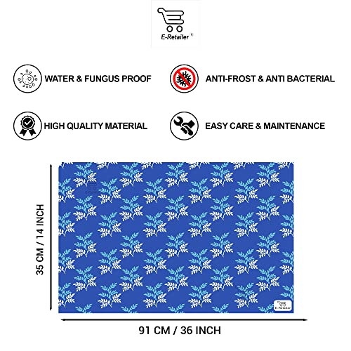 E-Retailer® Waterproof PVC Refrigerator Drawer Mats/Multipurpose Mats/Fridge Mats Set of 8 Pcs (Color-Leaf Blue, Size-17.5X11.5 Inches) - Image 3