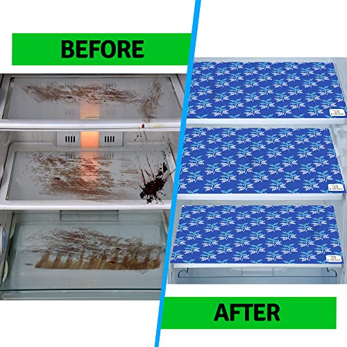 E-Retailer® Waterproof PVC Refrigerator Drawer Mats/Multipurpose Mats/Fridge Mats Set of 8 Pcs (Color-Leaf Blue, Size-17.5X11.5 Inches) - Image 5