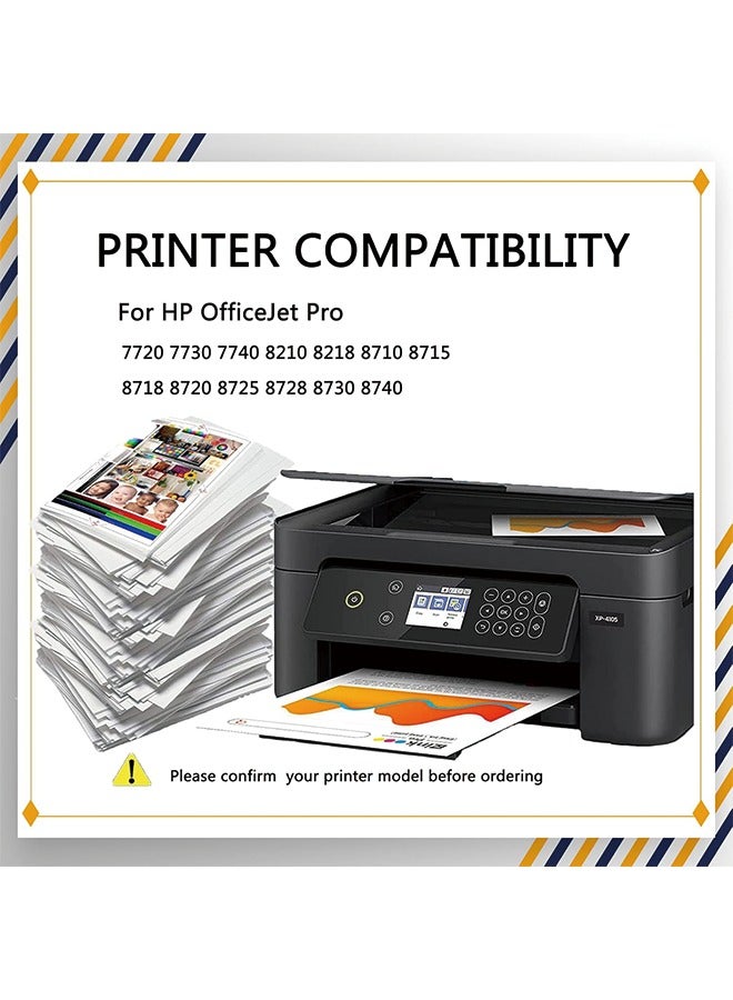 بيجمينت خراطيش حبر 953XL متوافقة مع HP 953XL 953 XL، ذات سعة عالية متوافقة مع طابعات HP OfficeJet Pro 7720 7730 7740 8210 8218 8710 8715 8718 8720، عبوة 4 ألوان - Image 2